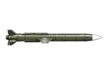 Old Russian military rifle with isolated black ammunition