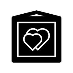 Illustration of Two Interlocked Hearts in a Rectangular Frame