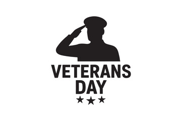 veterans day icon silhouette vector with white background
