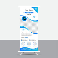 modern and clean roll up banner design for travel.