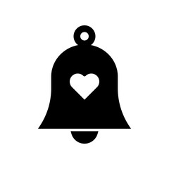 Minimalist Icon of Notification Bell with Heart Symbol for Love and Alerts