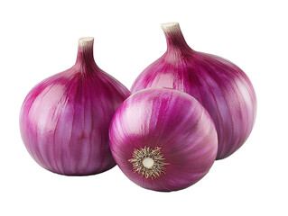 Fototapeta premium Whole red onions group isolated on transparent background