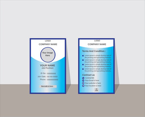 Print Design, Professional ID card vector template clean, modern, and customizable design for Print or digital use, ID Card, Identity Card for print, Adobe Illustrator Vector file for Branding.