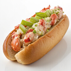 Grilled hot dogs with mustard and ketchup on buns, isolated against a white background