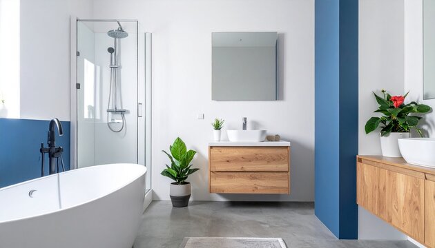 Minimalist Bathroom Oasis Clean Lines, Natural Accents and Airy Design for a Refreshing Experience