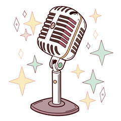 retro microphone vector illustration