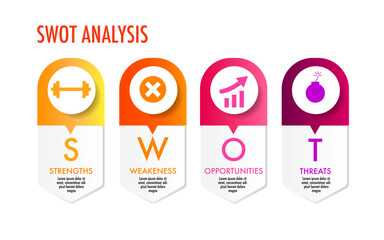 Infographic template for swot analysis for marketing can apply diagram framework vision
