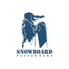 Snowboard Player logo design vector. Silhouette Snowboard Player Template Illustration