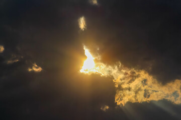 Atmospheric forest fire smoke illuminated by golden flames creating dramatic nighttime wildfire...