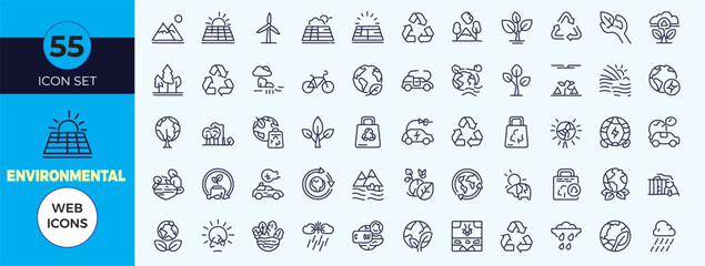 Set of transportation and travel line icons including car plane train ship bus bike and logistics symbols for web design