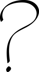 Brush Stroke Question Mark Symbol – Hand-Drawn Bold Vector Isolated on White