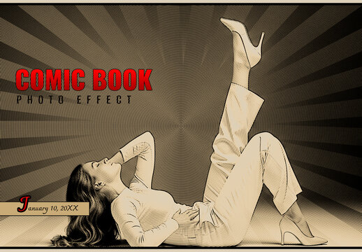 Pop Art Halftone Comic Book Photo Effect