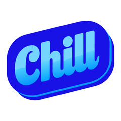 Simple blue rounded rectangle with italic lowercase text for design