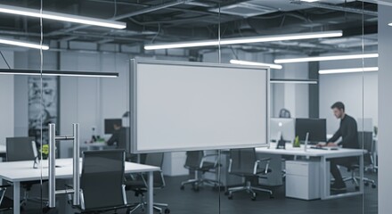 Tech Office Glass Wall Mockup