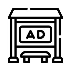 bus stop line icon