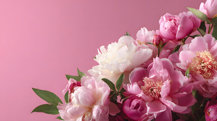 Obraz premium Pink peony flower background