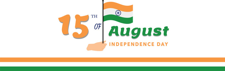 15th August Happy Independence Day India – Tricolor Vector Poster with Celebration Elements