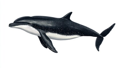 Obraz premium Endangered marine species like whales and dolphins, isolated from background, focus on conservation and detail