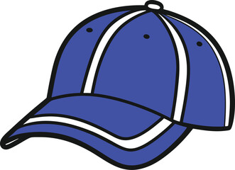 Line drawing of a baseball cap, Blue Cap icon, and illustration.