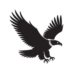 Fototapeta premium Eagle flying vector, Eagle fly clipart, Eagle icon silhouette vector illustration 