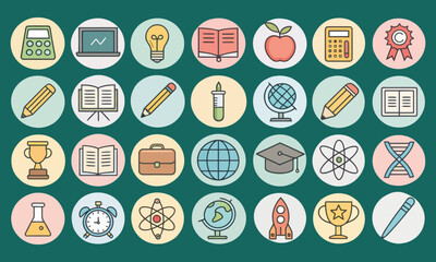 Set of Easter egg icons vector collection with symbols for food design and web illustration