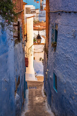 Streets and houses of Chefchaouen, Morocco, the Blue city