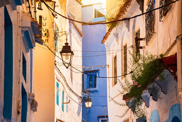 Streets and houses of Chefchaouen, Morocco, the Blue city