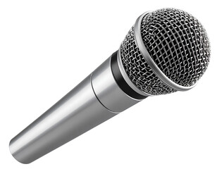 Realistic microphone illustration. PNG Image.