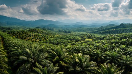 view of oil palm plantation