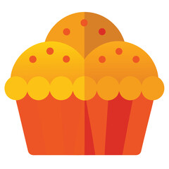 Vibrant and colorful flat vector illustration of delicious cornbread perfect for food marketing and advertisements