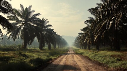 view of oil palm plantation