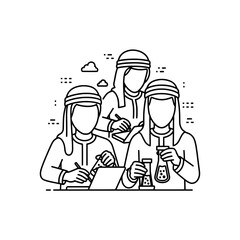 scientists performing experiments with lab equipment and safety gear