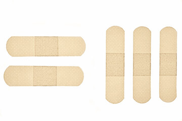 Set of  Sticking plasters isolated on white