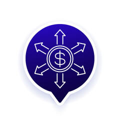 financial inclusion icon, line design