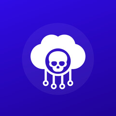 malware in cloud icon for web and apps