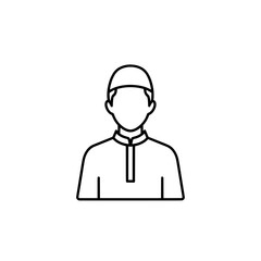 Line art portrait of a male wearing a traditional attire