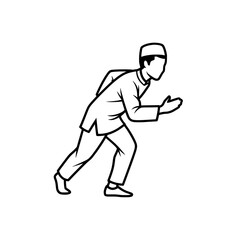 Person in traditional clothing running forward