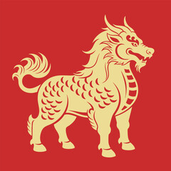 Traditional Chinese Kirin Symbolizing Good Fortune
