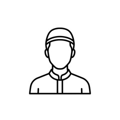 Fototapeta premium Male worker with cap and uniform outline drawing