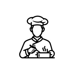 Chef cooking with a steaming pot in professional kitchen