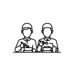 People eating salad and drinking juice at table