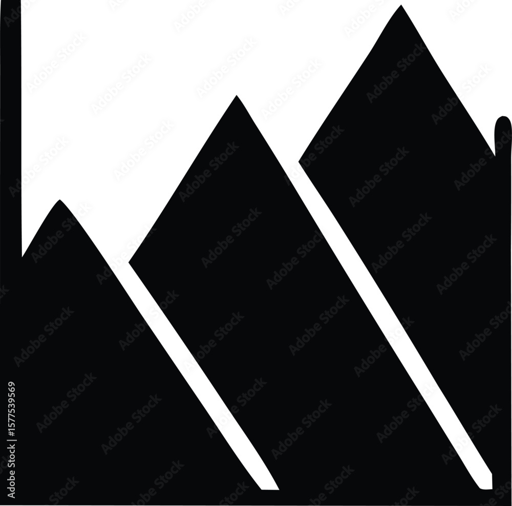 Poster abstract geometric representation of a cityscape with sharp angular buildings and a distinct skyline