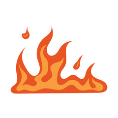 Flame Icons – Flat Fire Symbol Collection. Vector Illustration