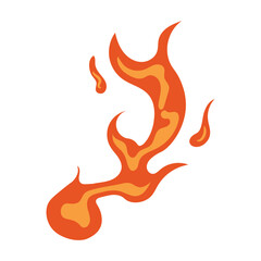 Flame Icons – Flat Fire Symbol Collection. Vector Illustration