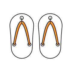 flip flop lineal color line icon with white background vector stock illustration