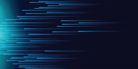 High speed lines moving technology concept. stripes lines with blue light. speed movement pattern and motion blur over dark blue background. Vector Illustration.