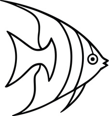 Obraz premium Angelfish vector black silhouette print design