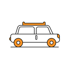 taxi lineal color line icon with white background vector stock illustration