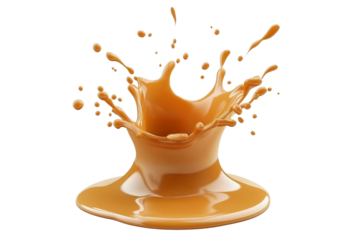 Delicious caramel splash isolated on white background