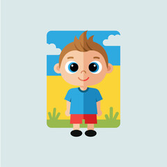 Happy Kid icon logo flat vector design